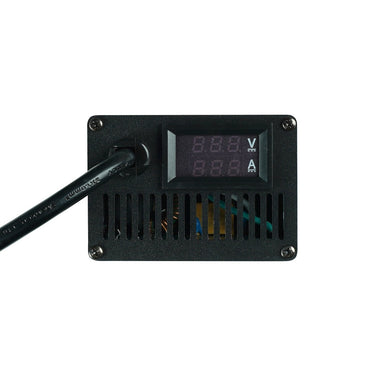 Fast charger volt and amp display